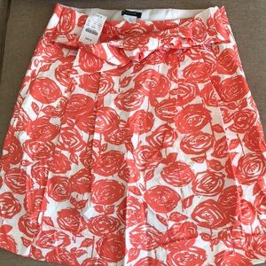 J.crew rosette printed pleated tie waist skirt